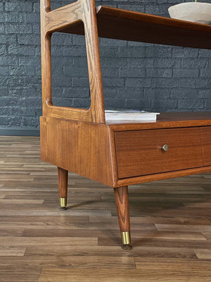 Mid-Century Modern 4-Tier Sculpted Walnut Bookshelf, c.1960’s