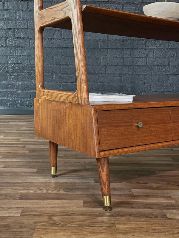 Mid-Century Modern 4-Tier Sculpted Walnut Bookshelf, c.1960’s