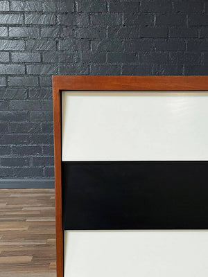 Mid-Century Californian Modern Two-Tone Lacquer & Walnut Dresser by Woodland of CA, c.1960’s