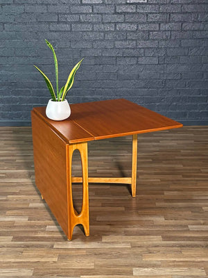 Vintage Norwegian Modern Teak & Birch Drop Leaf Dining Table by Bendt Winge, c.1960’s