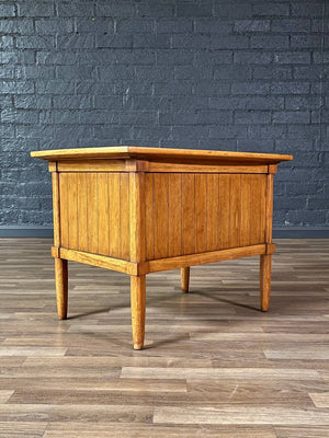Mid-Century Modern Tambour-Door Night Stand w/ Stone Top by Tomlinson, c.1960’s