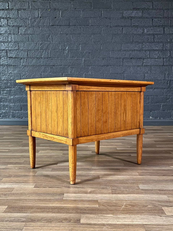 Mid-Century Modern Tambour-Door Night Stand w/ Stone Top by Tomlinson, c.1960’s