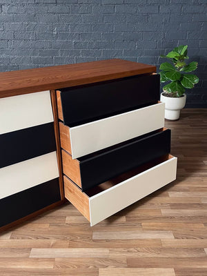 Mid-Century Californian Modern Two-Tone Lacquer & Walnut Dresser by Woodland of CA, c.1960’s