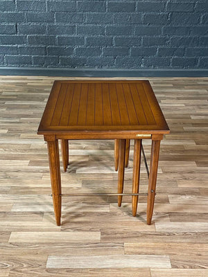 Set of Mid-Century Modern “Sophisticate” Nesting Tables w/ Brass Accents, c.1960’s