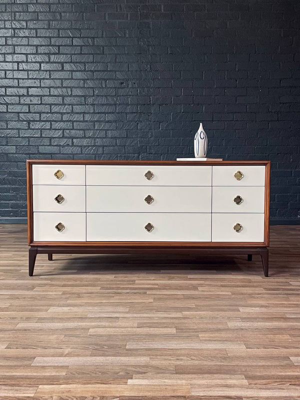 Mid-Century Modern “Panorama” Two-Tone Lacquered & Walnut Dresser by Kent Coffey, c.1960’s