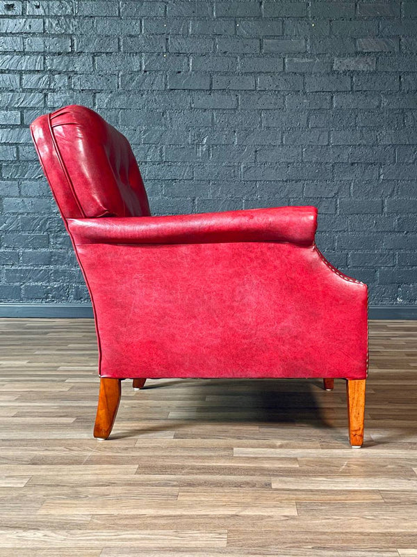 Mid-Century Modern Tufted Lounge Chair w/ Brass Tacks, c.1950’s