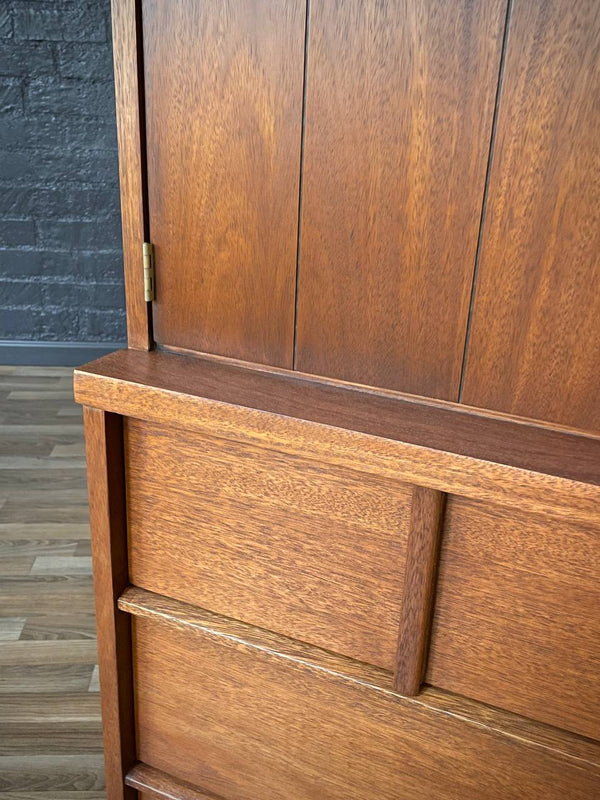 Mid-Century Modern Highboy Dresser w/ Brass Accents, c.1960’s