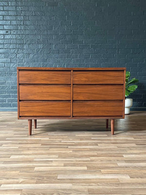 Mid-Century Modern 6-Drawer Walnut Dresser, c.1960’s