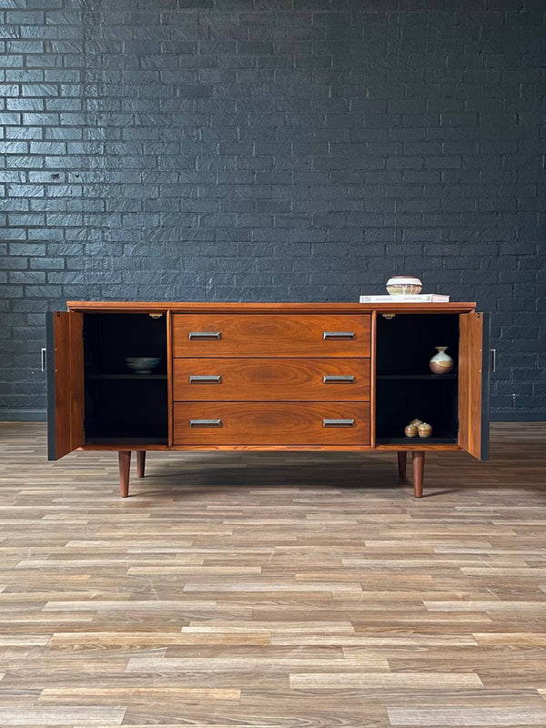 Mid-Century Modern Walnut & Rosewood Credenza by Bassett Furniture, c.1960’s