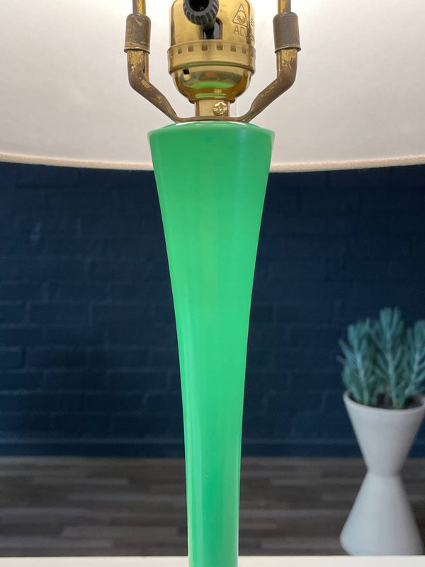 Pair of Mid-Century Modern Green Tulip Shape Table Lamps by Laurel, c.1960’s