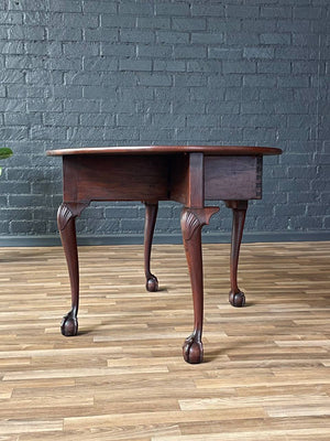 Antique Queen Anne Style Drop- Leaf Dining Table with Cabriole Legs, c.1900’s