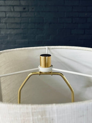 Mid Century Modern Italian Murano Glass Table Lamp with Decoration & Brass Base, c.1970's