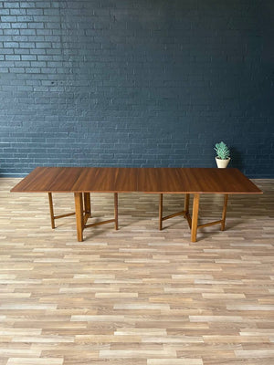 Expanding / Foldable Mid-Century Modern Walnut Dining Table, c.1960’s