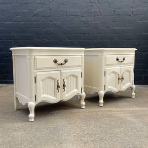 Pair of French Provincial Style Cream Painted Night Stands, c.1960’s