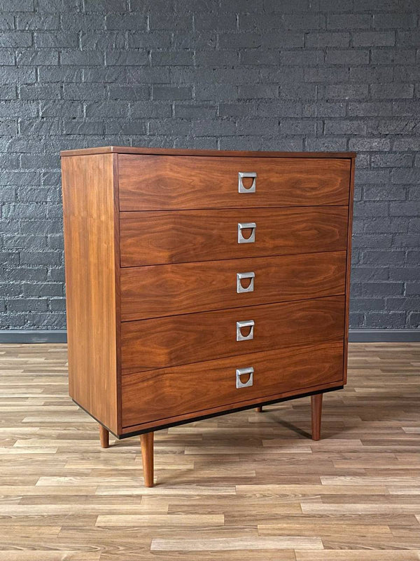 Mid-Century Modern Walnut Highboy Dresser by Dixie, c.1960’s
