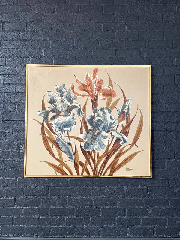 Vintage Post Modern Floral Print Artwork by Antoinette Letterman, c.1970’s
