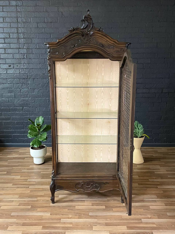 Antique French Louis XVI Armoire Display Shelf Cabinet, c.1940’s