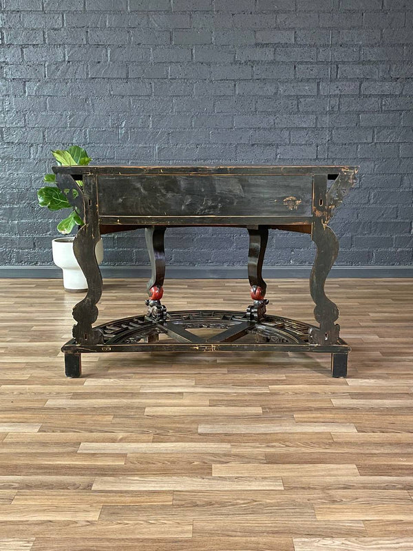 Vintage Chinese Qing Dynasty Style Hand-Carved Console or Altar Table w/ Foo Dog Motifs, c.1950’s