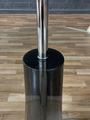 Vintage Post Modern Floor Lamp w/ Glass Side Table, c.1970’s