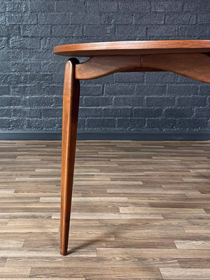 Expanding Mid-Century Modern Sculpted Walnut Floating-Top Dining Table, c.1960’s