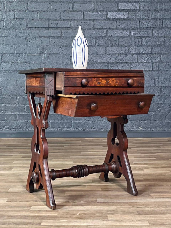 Early American Victorian Style Walnut Sewing / Work Table, c.1880’s