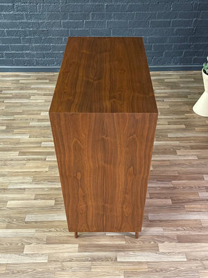 Mid-Century Modern Sculpted Walnut Highboy Dresser by Barzilay