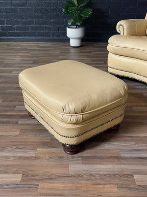 Mid-Century Leather Lounge Chair w/ Ottoman, c.1960’s