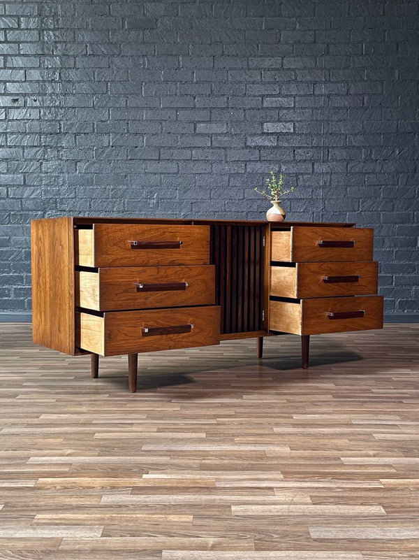 Mid-Century Modern “Tower Suite” Rosewood & Pecan Dresser by Lane, c.1970’s