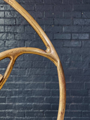 Hollywood Regency Brass Arch Table Lamp w/ Authentic Seashell Shades, c.1970’s