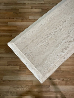 Vintage Post Modern Travertine Stone Console Table, c.1970’s