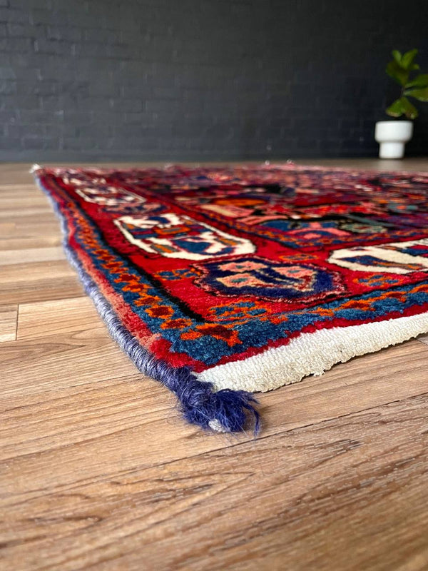 Vintage Persian Bakhtiari Garden Panel Rug – Hand-Knotted Wool, c.1940s