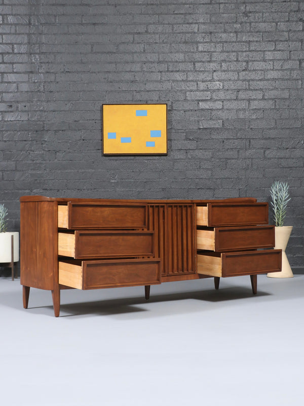 American of Martinsville 9-Drawer Walnut Dresser, c.1950’s