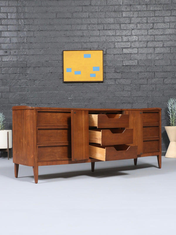 American of Martinsville 9-Drawer Walnut Dresser, c.1950’s