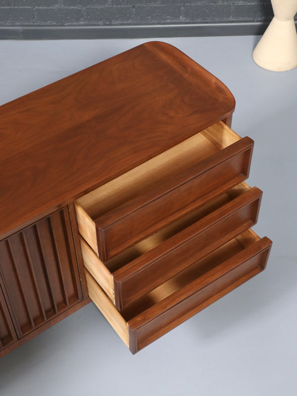 American of Martinsville 9-Drawer Walnut Dresser, c.1950’s