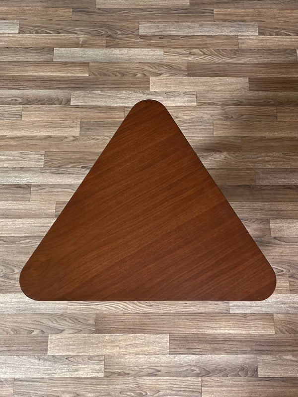 Mid-Century Modern Triangular Two-Tier Side Table w/ Bookshelf, c.1950’s
