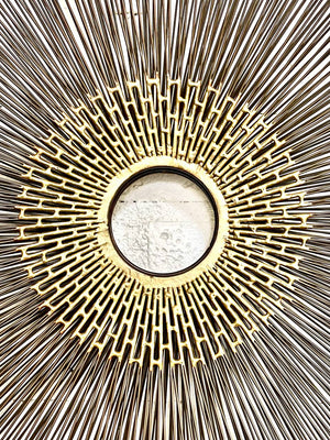 Mid-Century Modern Brutalist Sunburst Wall Sculpture by William Friedle, c.1970s