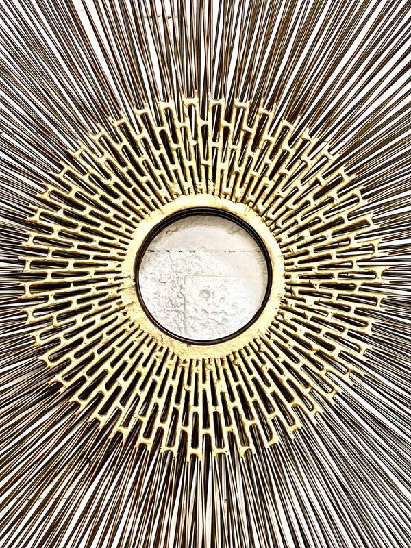 Mid-Century Modern Brutalist Sunburst Wall Sculpture by William Friedle, c.1970s
