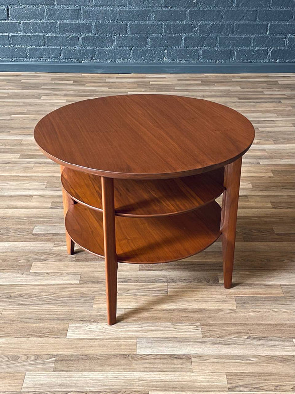 Mid-Century Modern 3-Tier Sculpted Walnut End Table by Mersman, c.1960’s
