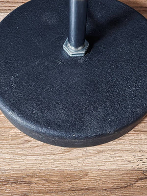 Mid-Century Modern Chrome Gooseneck Reading Floor Lamp w/ Iron Base, c.1970’s