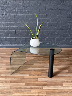 Vintage Post Modern Waterfall Glass Coffee Table or Side Table, c.1980’s