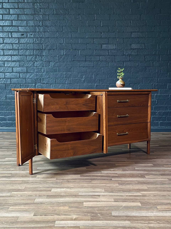 Mid-Century Modern Floating Top Walnut Dresser w/ Cane Doors, c.1960’s