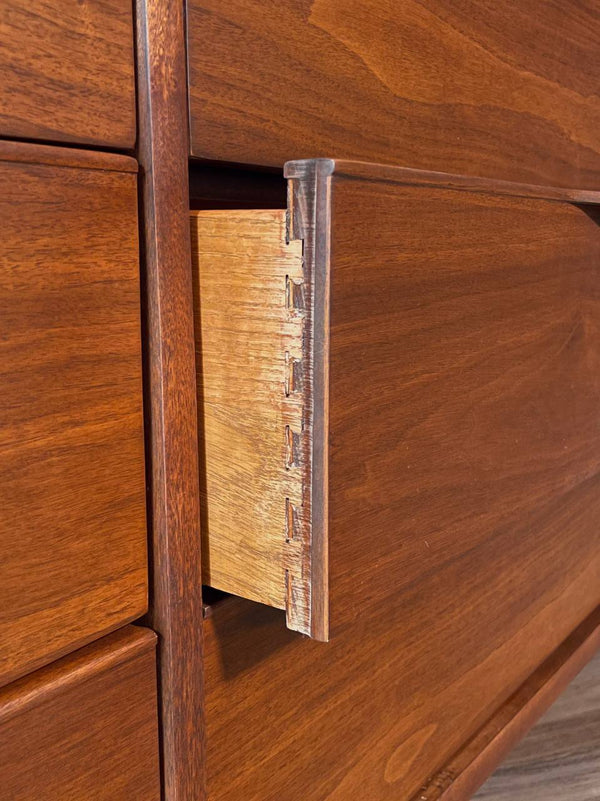 Mid-Century Modern 9-Drawer Walnut Dresser by Ward Furniture, c.1960’s