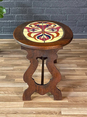 Vintage Spanish Revival Oak & Tile Coffee Table, c.1940’s