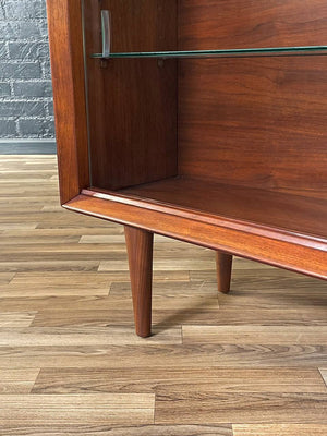Mid-Century Modern  Walnut & Glass Bookcase, c.1960’s