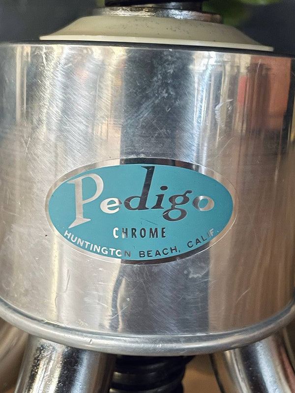 Mid-Century Industrial Chrome Adjustable Drafting Stool by Pedigo, c.1960’s