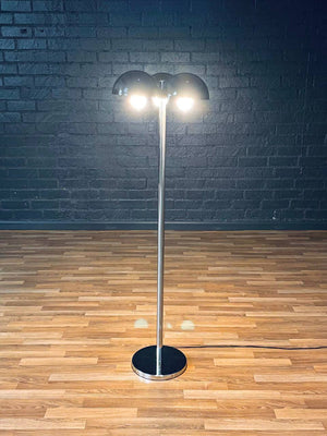 Mid-Century Modern 3-Orb Dome Chrome Floor Lamp, c.1960’s