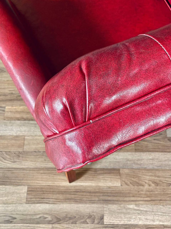 Mid-Century Modern Tufted Lounge Chair w/ Brass Tacks, c.1950’s