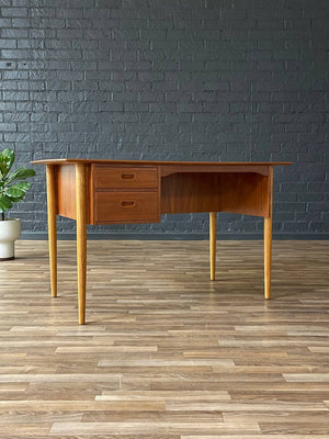 Mid-Century Danish Modern Teak & Oak Desk w/ Bookcase, c.1960’s