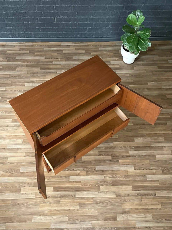 Mid-Century Modern Highboy Dresser w/ Brass Accents, c.1960’s