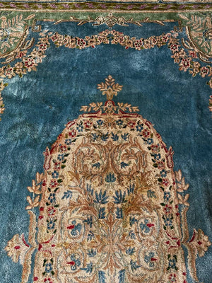 Large Vintage Hand Woven Blue Wool Persian Rug, c.1970’s